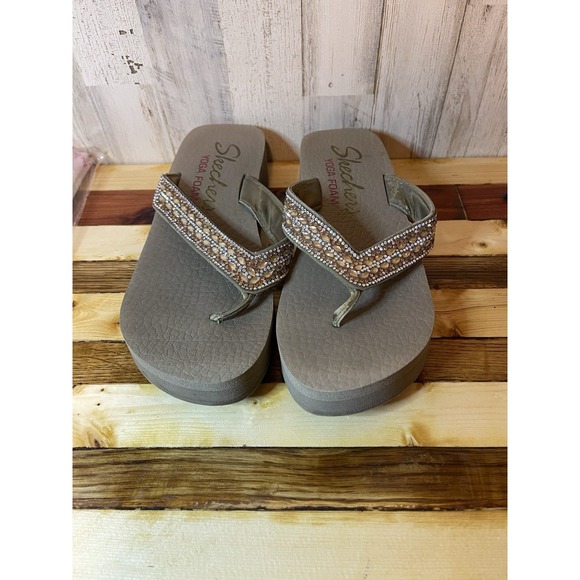 Skechers Shoes - Skechers Yoga Foam Platform Flip-Flop Size 7 Brown